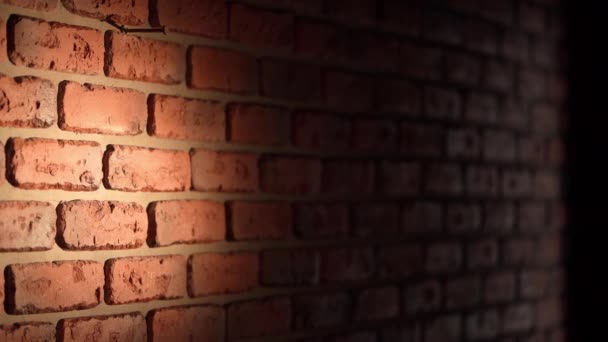 Colpo Mostra Primo Piano Muro Mattoni Stile Loft Con Chiodo — Video Stock
