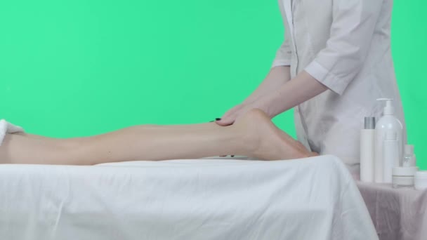 Vücut Tonusu Reklam Konsepti Güzellik Kliniğini Kapat Masaj Masasında Bir — Stok video