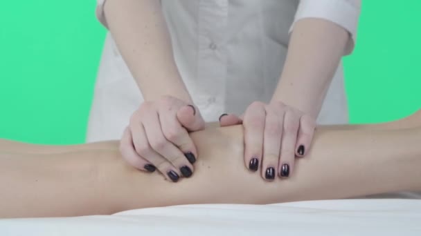 Body Tonus Advertisement Concept Beauty Clinic Room Woman Massage Table — Stock Video