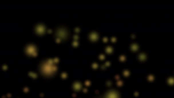 Fotografia Aproape Arată Lumini Galbene Aurii Fundal Negru Ele Sunt — Videoclip de stoc