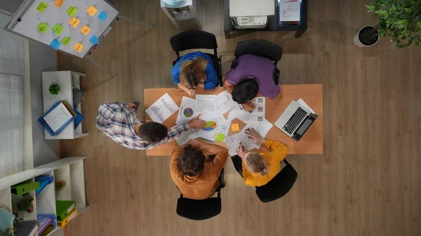 Office Teamwork Prozess Kreatives Konzept Draufsicht Auf Die Vorstandsetage Mit — Stockfoto