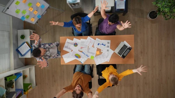 Office Teamwork Process Creative Concept Top View Office Boardroom Young — Stock Photo, Image