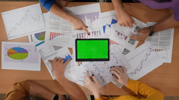 Office Teamwork Prozess Kreatives Konzept Großaufnahme Des Sitzungszimmers Mit Jungen — Stockfoto
