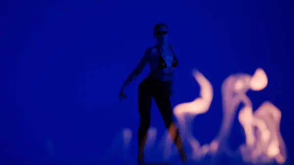 Современный Стиль Танца Творческая Рекламная Концепция Портрет Танцовщицы Силуэт Привлекательной — стоковое фото