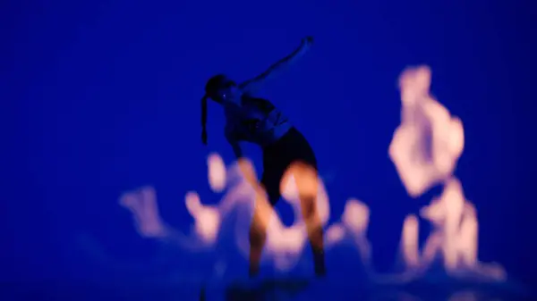 Style Danse Moderne Concept Publicitaire Créatif Portrait Danseuse Silhouette Danseuse — Photo