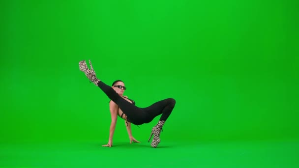 Coreografia Moderna Conceito Criativo Estilo Dança Dança Feminina Atraente Chão — Vídeo de Stock