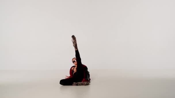 Coreografia Moderna Conceito Criativo Estilo Dança Retrato Modelo Feminino Mulher — Vídeo de Stock