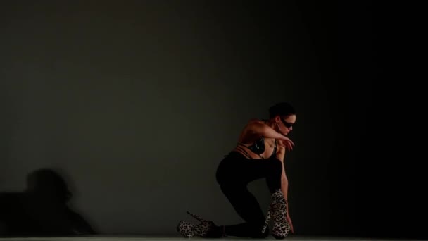 Modern Koreográfia Tánc Kreatív Koncepció Egy Női Táncosnő Portréja Vonzó — Stock videók