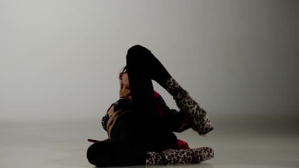 Coreografía Moderna Concepto Creativo Danza Retrato Bailarina Close Bailarina Joven — Vídeos de Stock