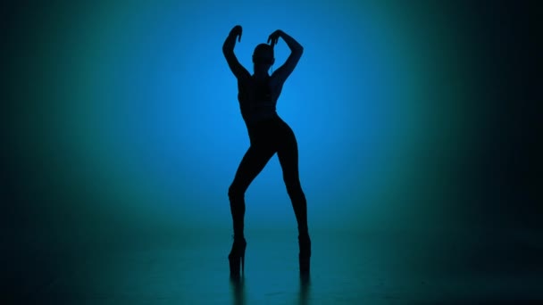 Moderní Choreografie Taneční Kreativní Koncept Portrét Tanečnice Silueta Půvabné Ženy — Stock video