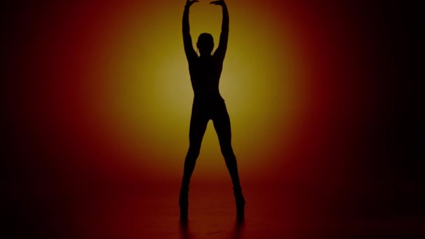 Moderní Choreografie Taneční Kreativní Koncept Portrét Tanečnice Silueta Mladé Ženy — Stock video