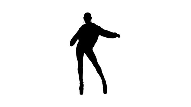 Moderni Koreografia Tanssi Siluetti Käsite Naistanssijan Muotokuva Houkutteleva Nainen Tanssija — kuvapankkivideo