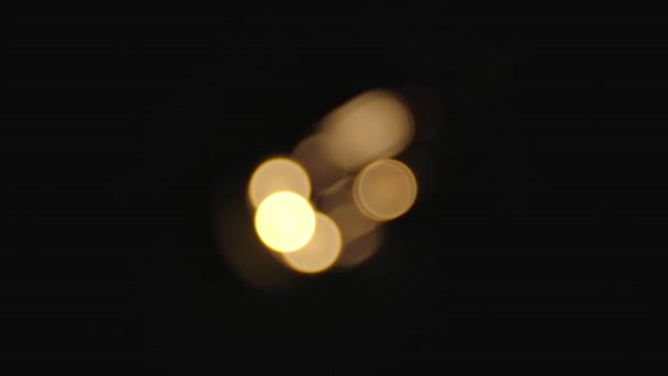 Soyut Izole Edilmiş Şenlikli Sarı Turuncu Işıklar Bokeh — Stok video
