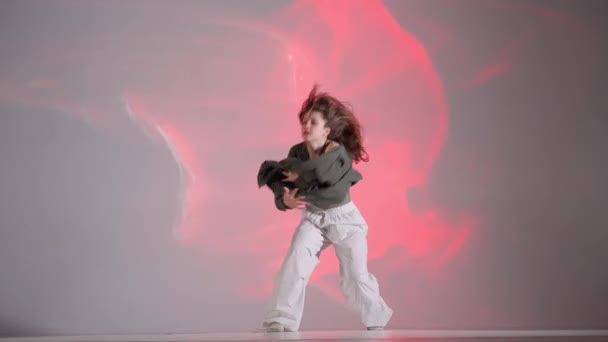 Coreografia Moderna Stile Danza Concetto Creativo Ritratto Danzatrice Attraente Ragazza — Video Stock