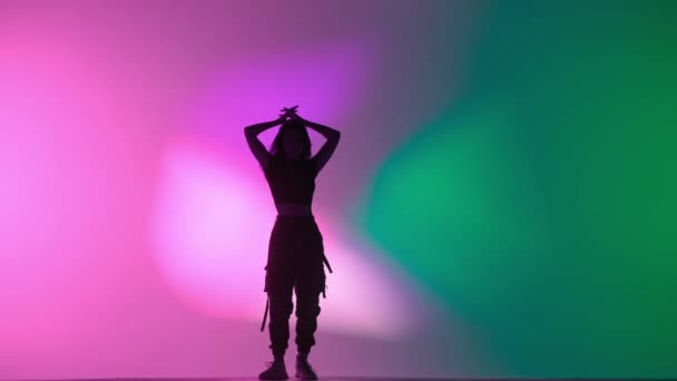 Modern Choreography Dance Style Creative Concept Portrait Female Dancer Attractive — Stock Video