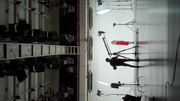 Music Clip Studio Set Shooting Hip Hop Video Dance Scene — Stockvideo