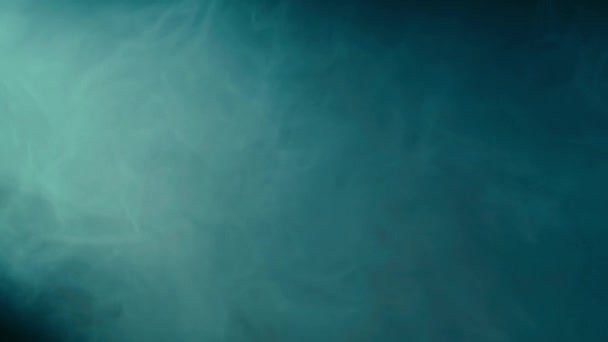 Mavi Neon Işıkta Soyut Atmosferik Duman Siyah Arka Planda Renkli — Stok video