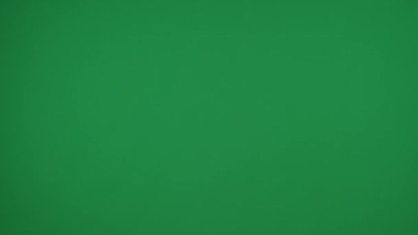 Рамке Зеленом Фоне Хромые Ключевые Женские Руки Держат Прямые Пустые — стоковое видео