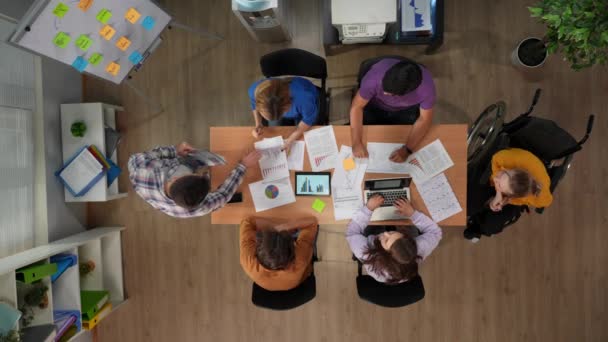 Kerjasama Tim Office Dan Konsep Kreatif Proses Bisnis Modern Pemandangan — Stok Video