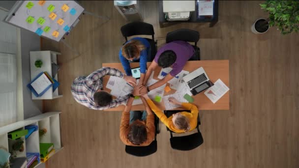 Office Teamwork Modern Business Process Creative Concept Top View Office — Stock Video