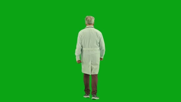 컨설팅 크로마 화면에 의사의 초상화 뒤보기 복도에서 주위를 — 비디오