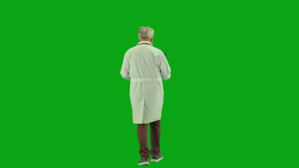 Gesundheitswesen Und Medizinische Beratung Werbekonzept Porträt Eines Alten Mannes Sanitäter — Stockvideo