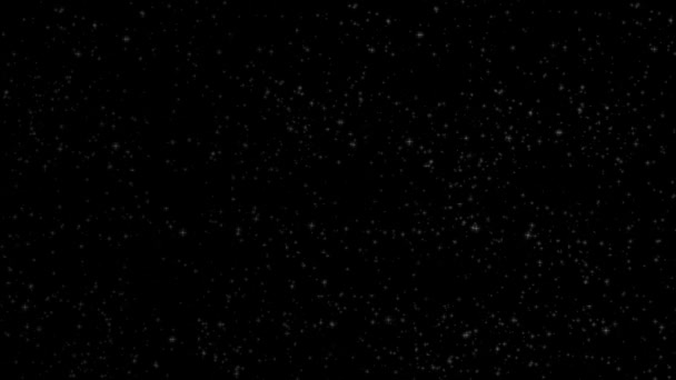 黒い背景でアニメーションされた星空 オーバーレイ効果 — ストック動画