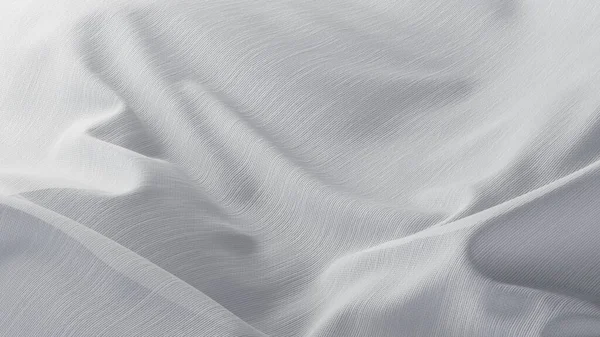 摘要亚麻布面料背景 折皱了白色天然亚麻布的有机生态纺织品帆布背景 顶部视图 — 图库照片