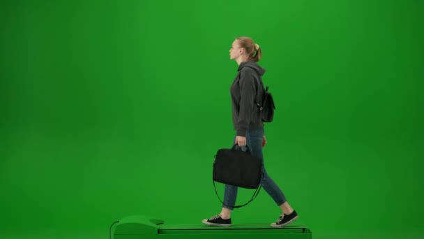 Reizen Met Het Vliegtuig Creatieve Luchthaven Reclame Concept Portret Van — Stockvideo