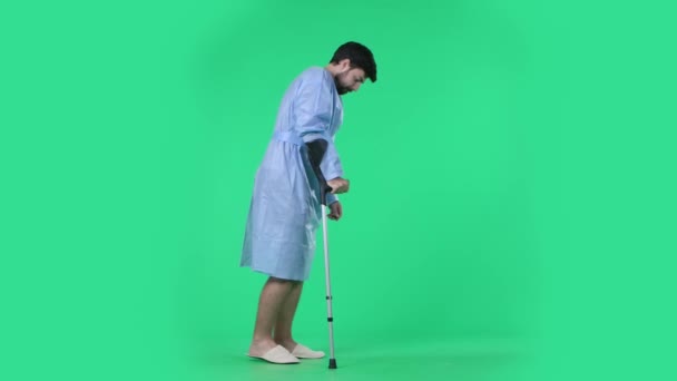 Medical Ward Healthcare Rehabilitation Advertisement Concept Man Making Few Successful — Stock Video
