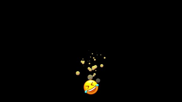 Emojis Die Vor Lachen Auf Den Boden Rollen Tauchen Auf — Stockvideo