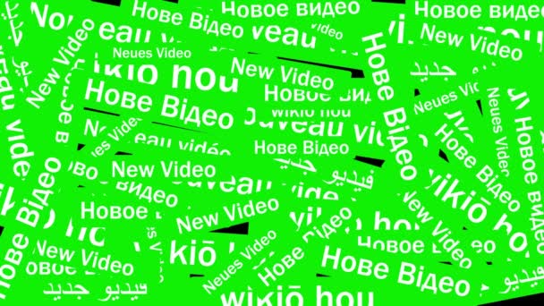 Video Animation Ord Video Olika Språk Med Vit Text Grön — Stockvideo