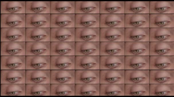Ögonkreativt Koncept Närbild Bild Mänskliga Ansiktsdelen Ögonöppning Och Stängning Tittar — Stockvideo