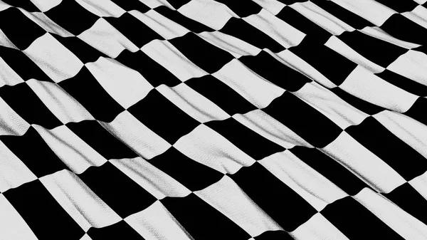 Image Depicts Richly Textured Black White Checkered Fabric Elegantly Draped — Stock Photo, Image