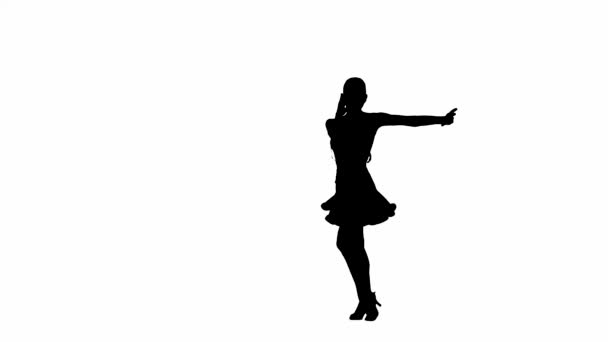 Silueta Bailarina Salón Movimiento Capturada Una Postura Dinámica Esta Silueta — Vídeos de Stock