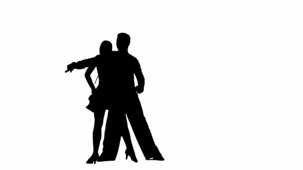 Cette Vidéo Saisissante Capture Silhouette Couple Danseurs Salon Dans Une — Video