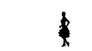 Salon dansçısı silueti hareket halinde. Dinamik bir duruşla yakalanan bu balo dansçısı silueti beyaz bir arka plana karşı dansın zarafet ve enerjisini somutlaştırıyor. Dansçılar genişledi.