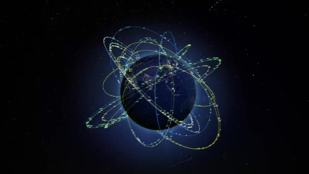 Visualização Dados Rede Global Sobre Terra Este Vídeo Ilustra Uma — Vídeo de Stock