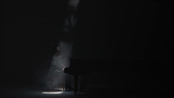 Música Instrumentos Conceito Publicidade Criativa Tiro Perto Piano Clássico Belo — Vídeo de Stock