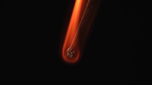 Горящий Спичка Демонстрирует Плавное Гашение Тусклые Исчезающие Дымом Процесс Символизирует — стоковое видео