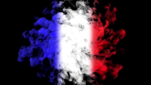 Bandiere Nazionali Esplosione Animazione Concetto Pubblicità Creativa Fumo Colorato Blu — Video Stock