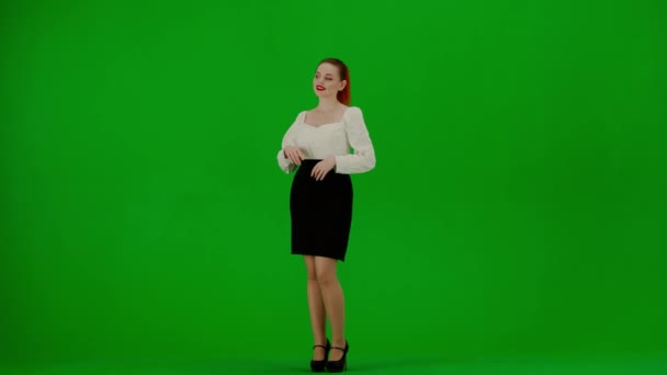 Konsep Iklan Kreatif Wanita Bisnis Modern Potret Gadis Kantor Yang — Stok Video