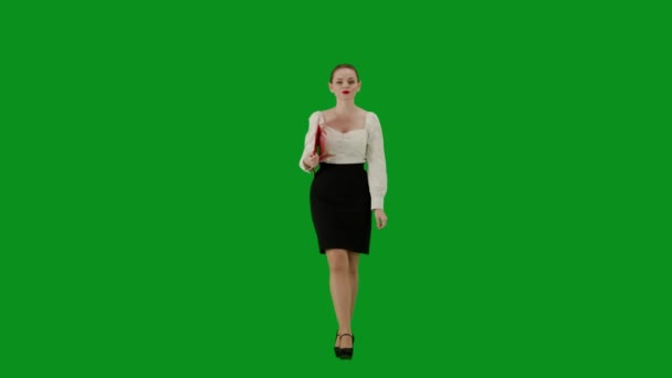Modern Üzletasszony Kreatív Reklám Koncepció Egy Vonzó Irodai Lány Portréja — Stock videók