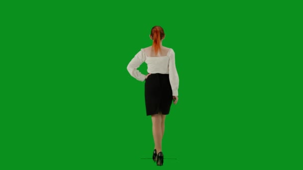 Moderno Concetto Pubblicità Creativa Donna Affari Ritratto Attraente Ragazza Dell — Video Stock