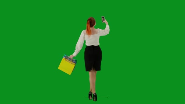 Conceito Publicidade Criativa Mulher Negócios Moderna Retrato Menina Escritório Atraente — Vídeo de Stock