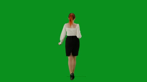 Mujer Negocios Moderna Concepto Publicidad Creativa Retrato Atractiva Chica Oficina — Vídeo de stock