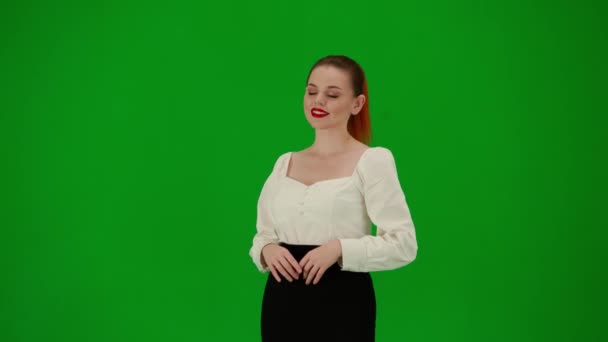 Modern Business Woman Creative Advertisement Concept Portrait Attractive Office Girl — Stock Video