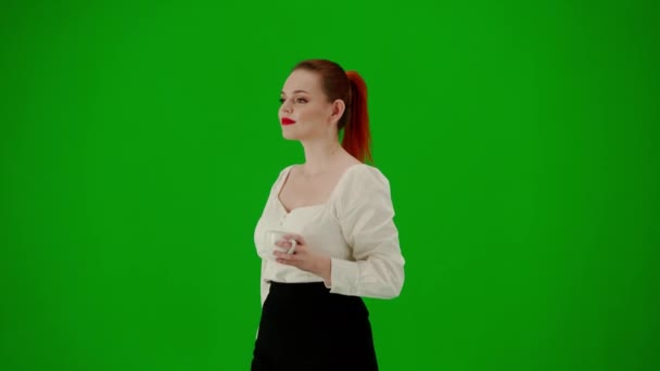 Moderne Zakelijke Vrouw Creatieve Reclame Concept Portret Van Een Aantrekkelijk — Stockvideo