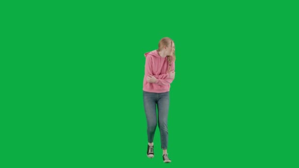 Robo Concepto Criminal Retrato Víctima Fondo Pantalla Verde Croma Clave — Vídeo de stock