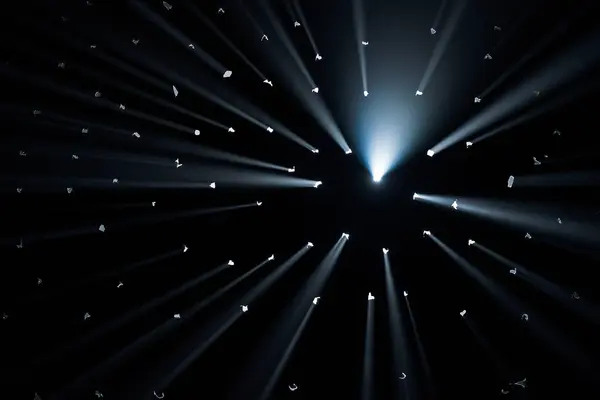 Rays Bright Light Come Holes Black Background Studio Rays Cut — Stock Photo, Image